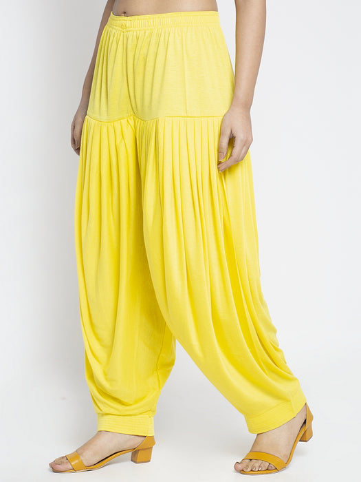 Women Lemon Modern Lycra Patiyala salwar