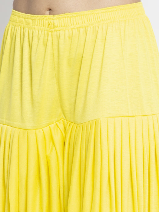 Women Yellow Lemon Modern Lycra Patiyala salwar