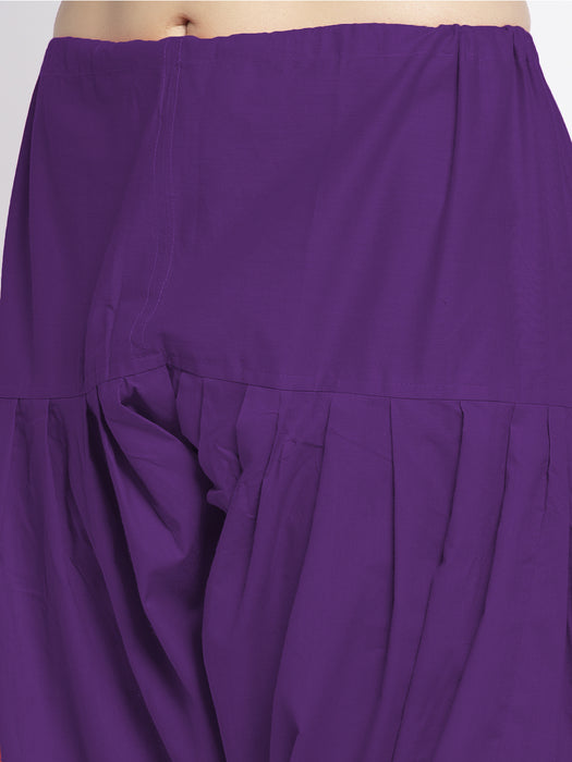 Women Purple Solid Cotton Salwar