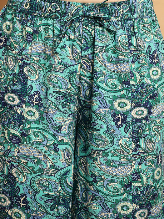 Women Multicolored print Rayon Flower print palazzo 45