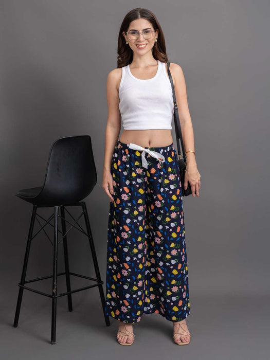 Abstract Printed Flared Palazzo