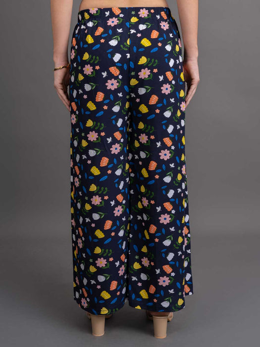 Abstract Printed Flared Palazzo