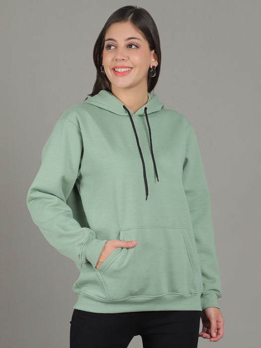 Women Pista Solid Long Sleeve Hoodie with kangaroo Pocket Sweatshirts