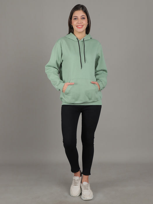 Women Pista Solid Long Sleeve Hoodie with kangaroo Pocket Sweatshirts