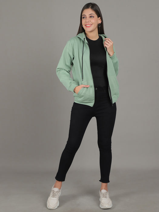 Women Pista Full Sleeve Hoodie with front zip and Inserted pocket