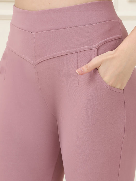 Women Purple Skinny fit Lycra polyster spandex Jegging with Side pocket