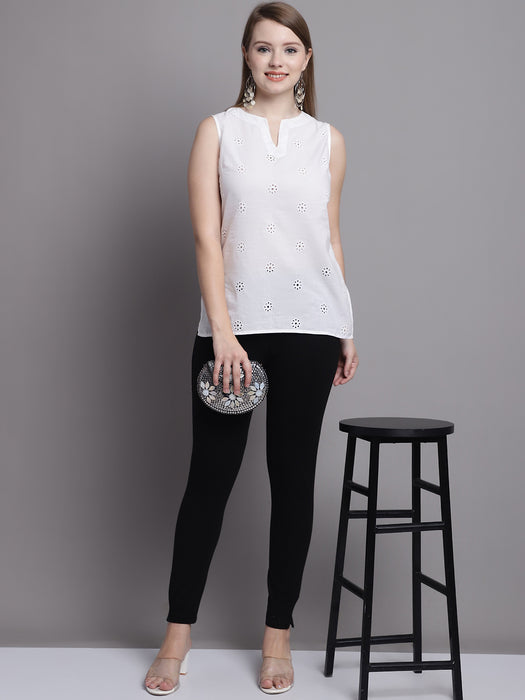 Women Black Cotton lycra legging with side pocket