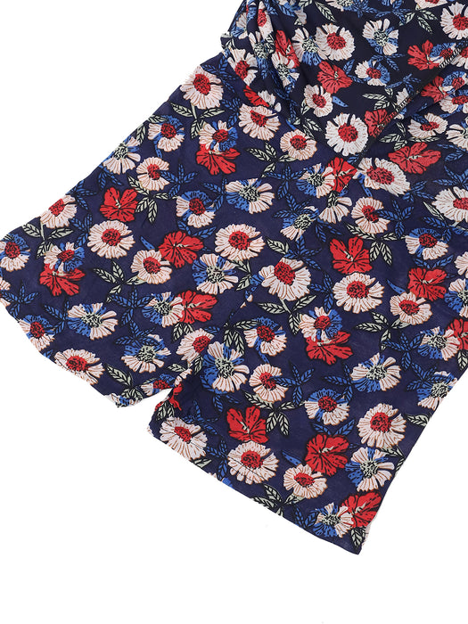 Women Multi color Polyster Lycra Flower Printed Skirt with inner short