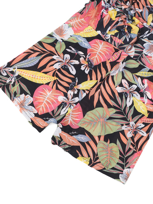 Women Multi color Polyster Lycra Abstract Printed Skirt with inner short
