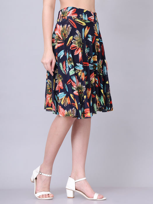 Women Multi color Pankh Printed Skirt