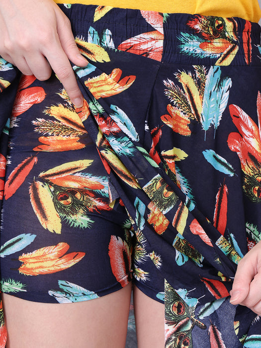 Women Multi color Pankh Printed Skirt