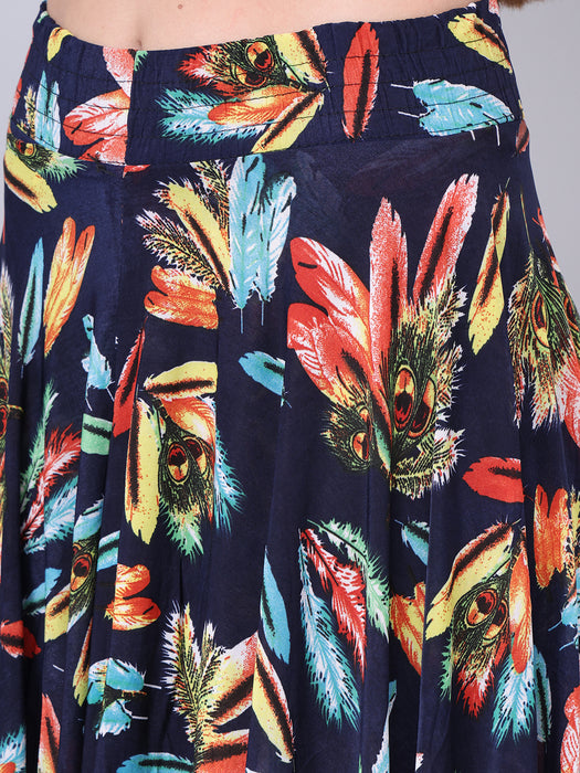 Women Multi color Pankh Printed Skirt