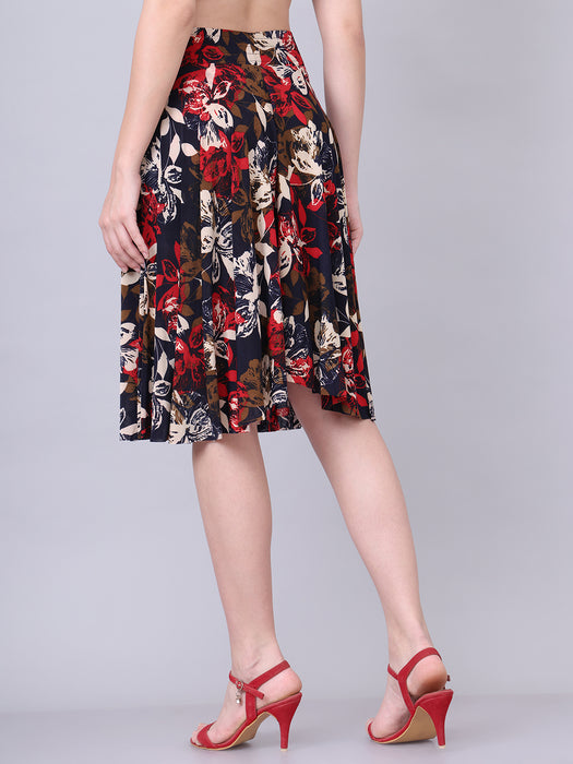 Women Multi color Flower Printed Skirt