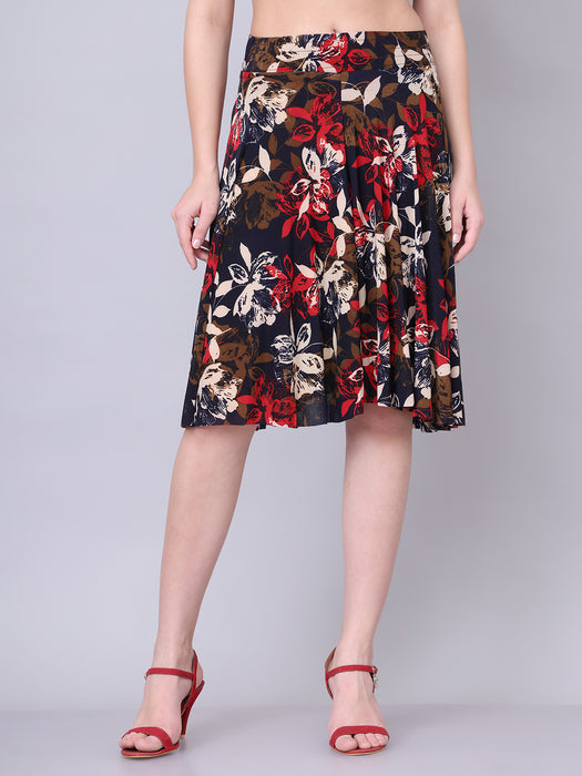 Women Multi color Flower Printed Skirt