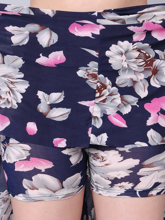 Women Multi color Leaves Printed Skirt