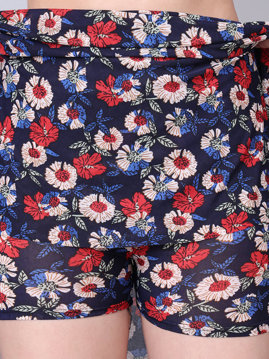 Women Multi color Flower Printed Skirt