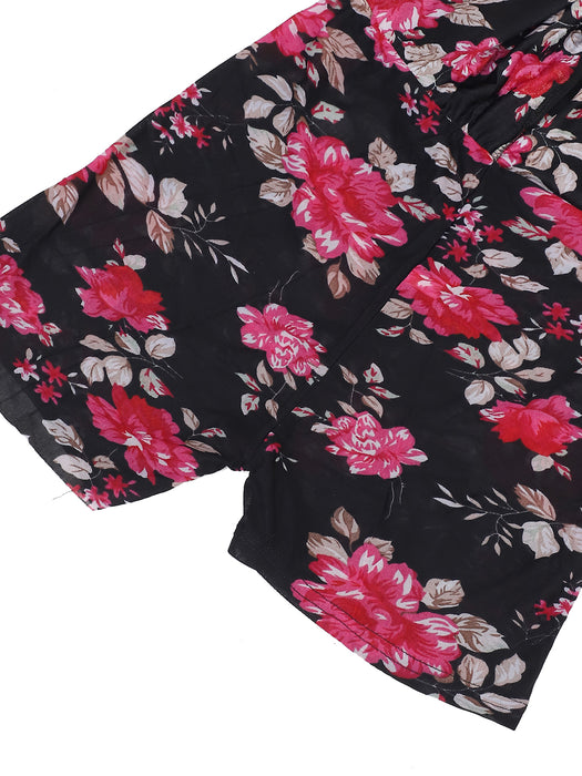 Women Multi color Polyster Lycra Floral Printed Skirt with inner short