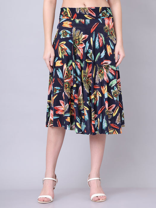 Women Multi color Pankh Printed Skirt