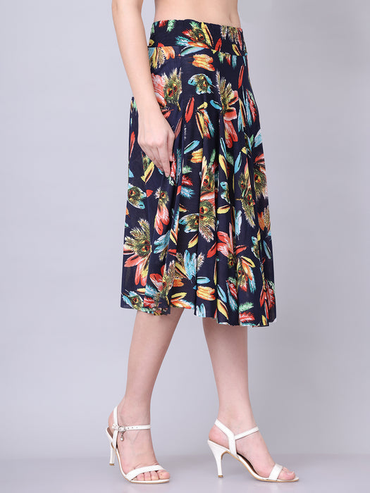 Women Multi color Pankh Printed Skirt