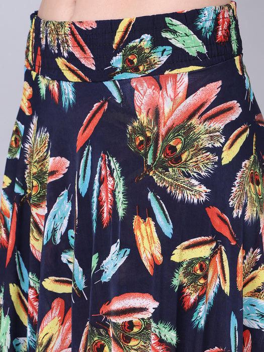 Women Multi color Pankh Printed Skirt