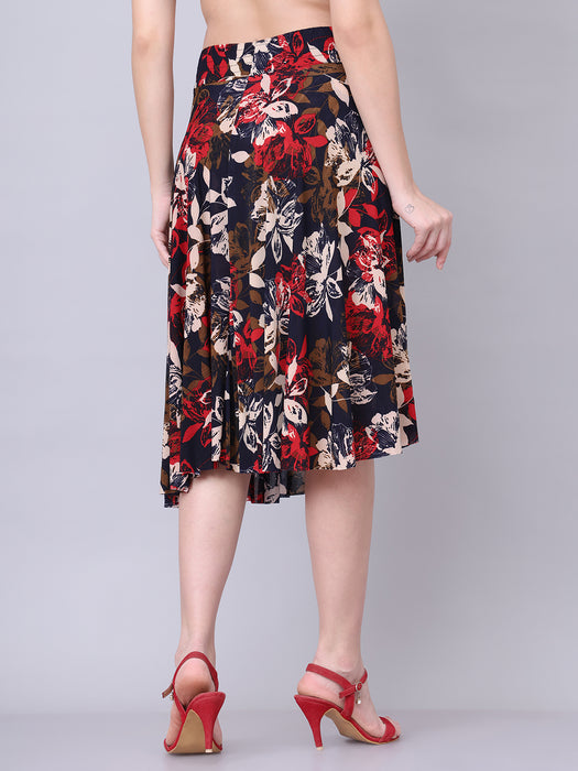 Women Multi color Flower Printed Skirt