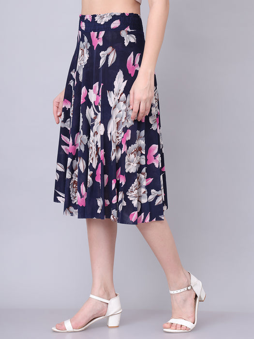 Women Multi color Leaves Printed Skirt