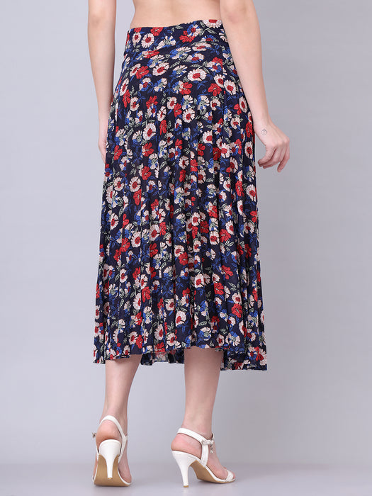 Women Multi color Flower Printed Skirt