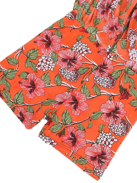Women Multi color Polyster Lycra flower Printed Skirt with inner short