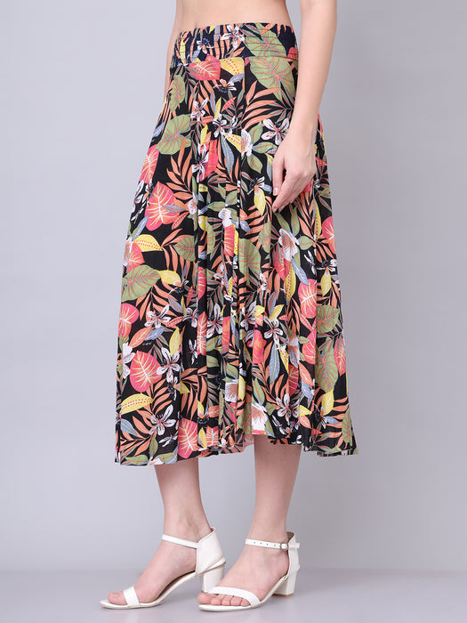 Women Multi color Abstract Printed Skirt