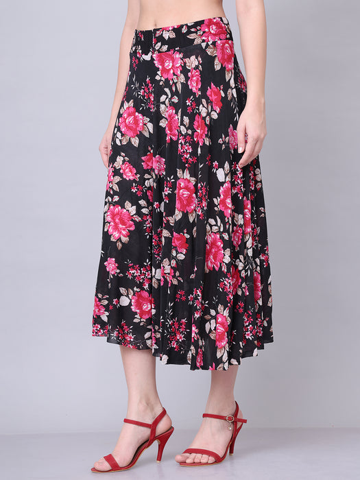 Women Multi color Floral Printed Skirt