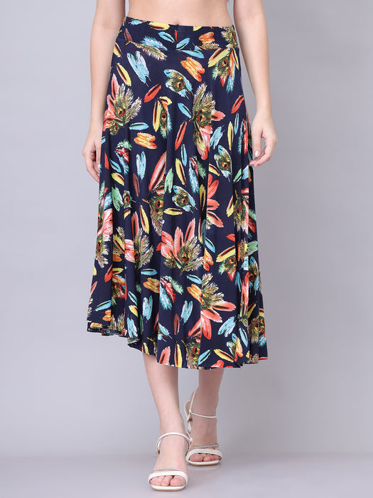 Women Multi color Pankh Printed Skirt