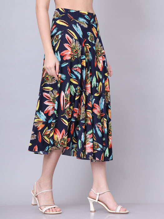 Women Multi color Pankh Printed Skirt