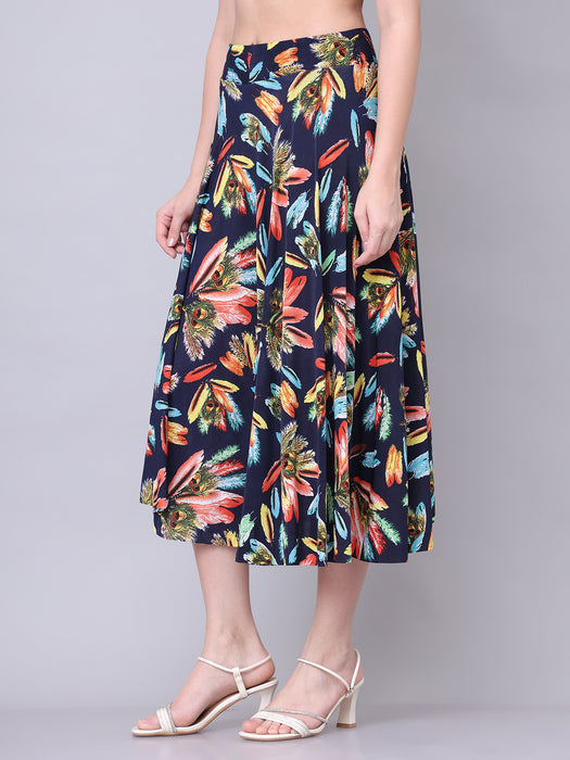 Women Multi color Pankh Printed Skirt