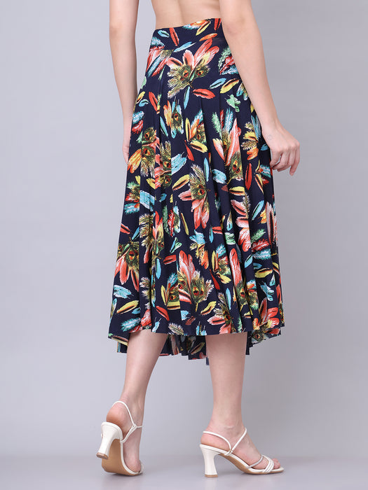 Women Multi color Pankh Printed Skirt