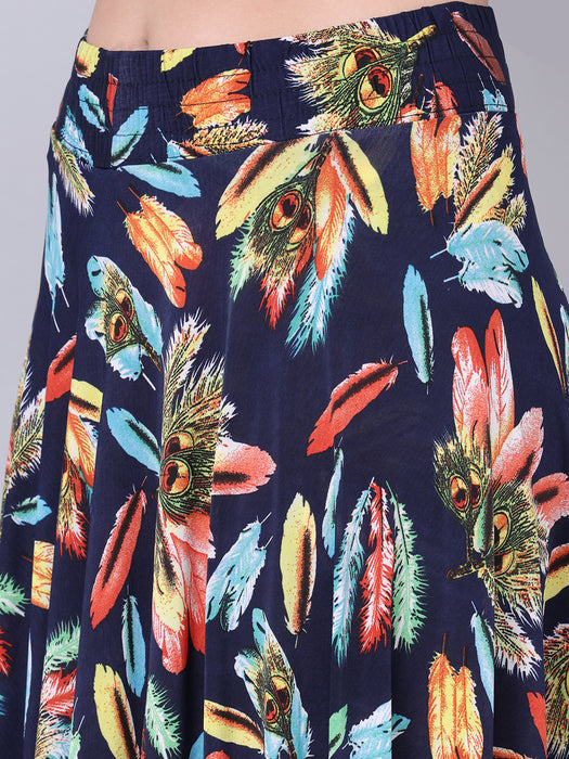 Women Multi color Pankh Printed Skirt