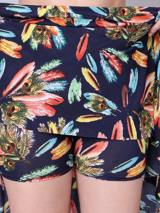 Women Multi color Pankh Printed Skirt