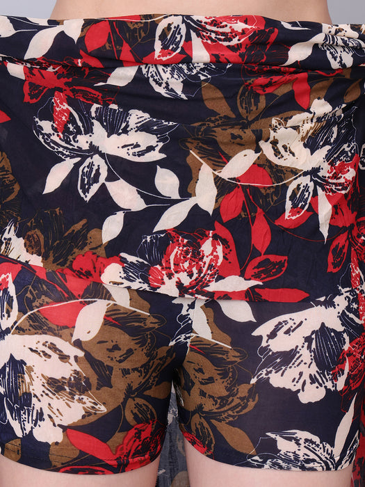 Women Multi color Flower Printed Skirt