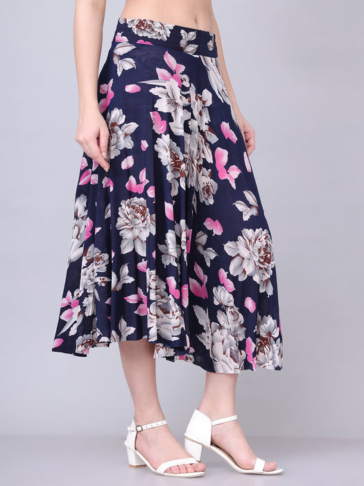 Women Multi color Leaves Printed Skirt