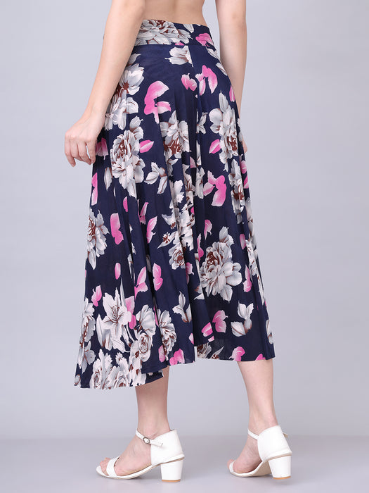 Women Multi color Leaves Printed Skirt