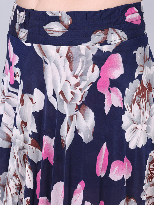 Women Multi color Leaves Printed Skirt