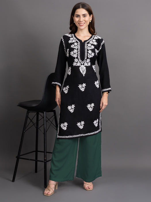 Women Green Viscose Rayon Parallel Pocket Palazzo