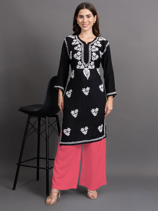 Women Peach Viscose Rayon Parallel Pocket Palazzo