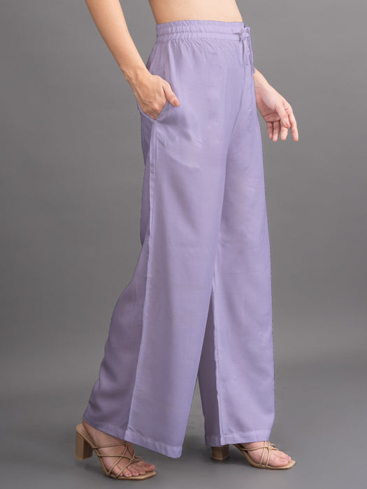 Women Black Viscose Rayon Parallel Pocket Palazzo