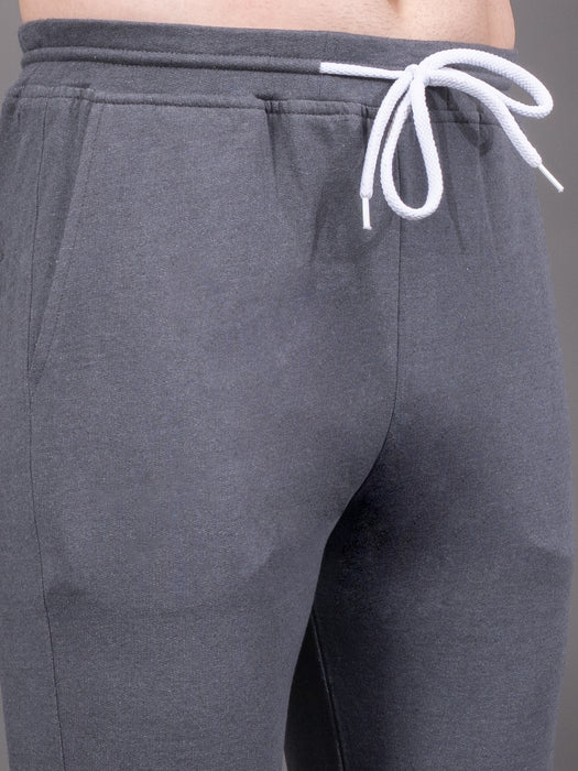 Men Grey Solid Front pocket Straight fit joggers