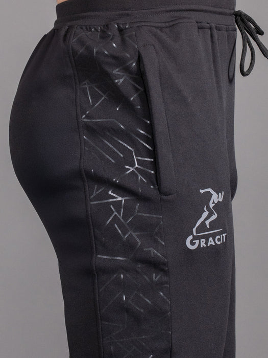 Men Black Self Design Cross pocket Straight fit joggers